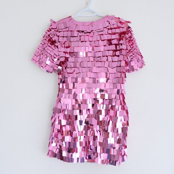 Jonathan Simkhai Tuckernuck Pink Punch Vivienne Embroidered Sequin Mini Dress 4 - Picture 8 of 13